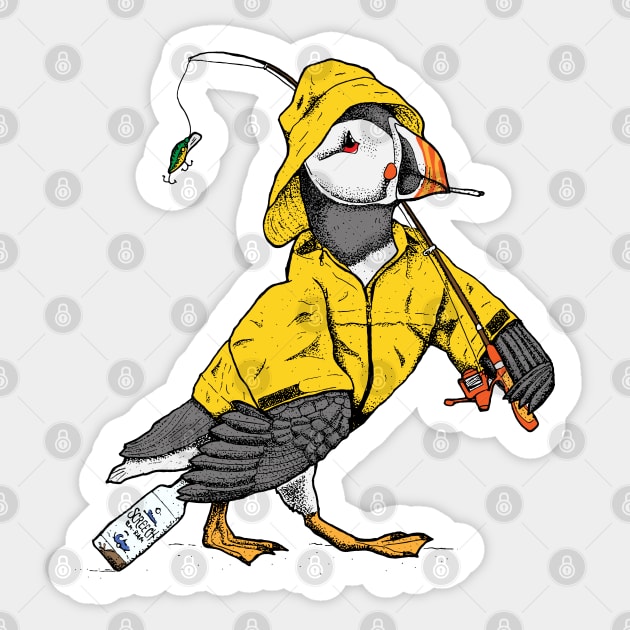 Puffin' Puffin - Canadian Birds Sticker by deancoledesign